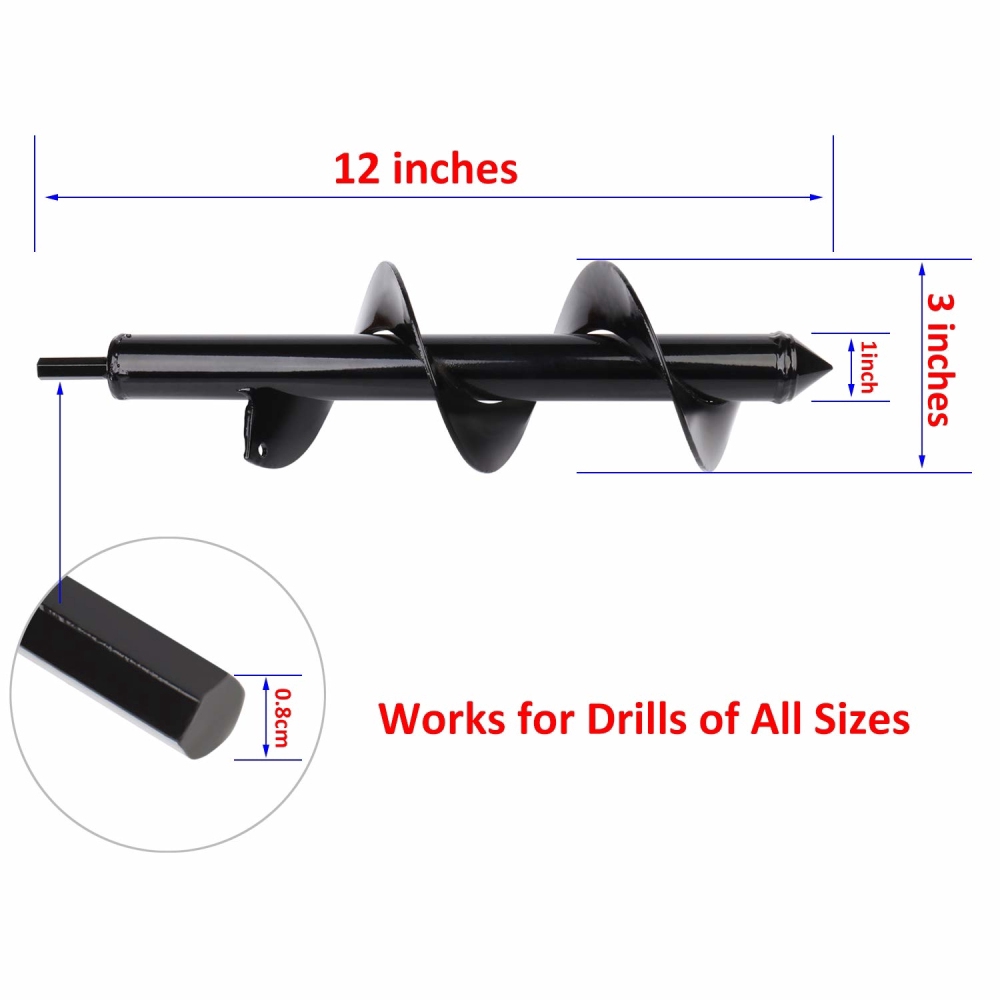 Digging DIY Drill Bit Replacement Electric Cordless Garden Planting Auger Spiral MK