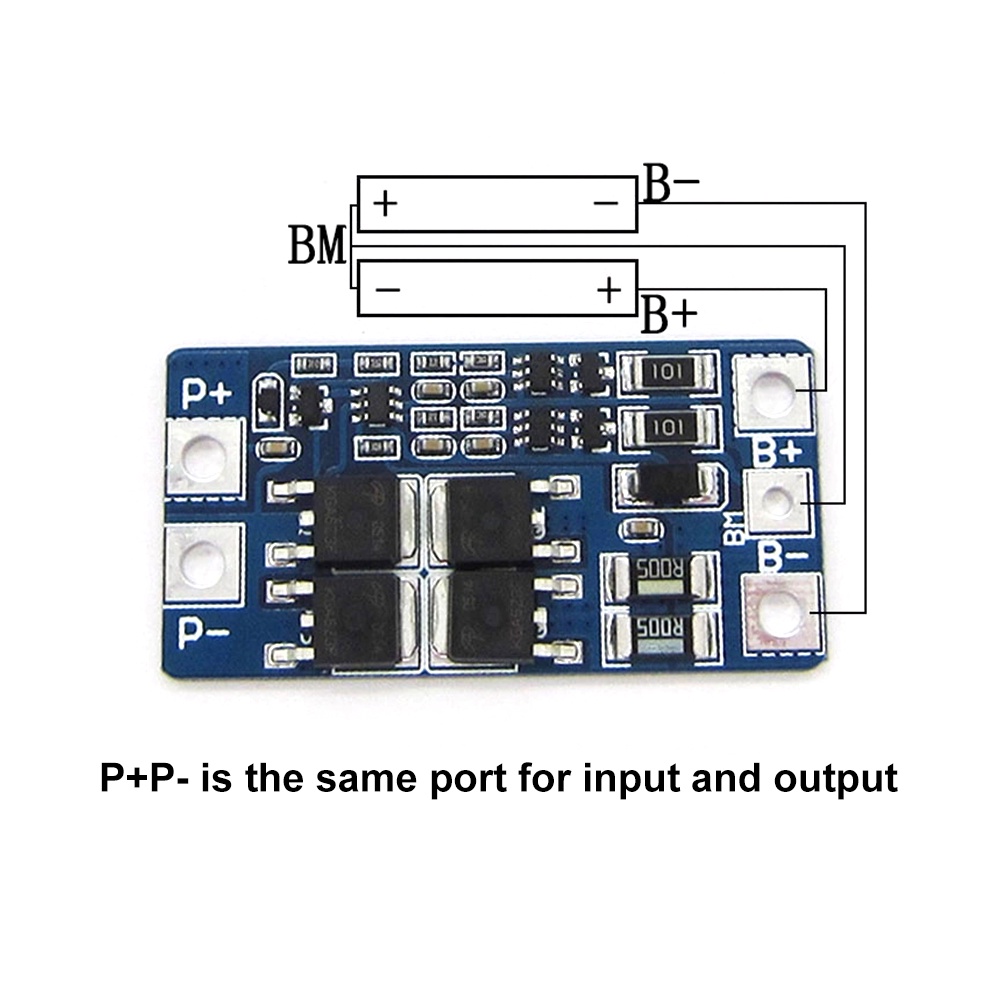 Bảng mạch Pcbfun bảo vệ pin Lithium 2S 10A 7.4V 8.4V kèm bảng cân bằng