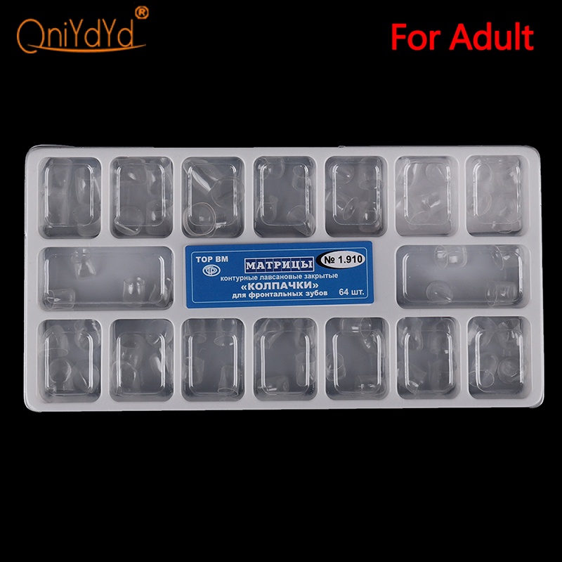 Bộ 64 Vương Miện Bằng Nhựa Trong Suốt Chuyên Dùng Cho Nha Khoa