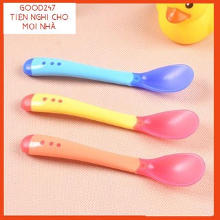 Thìa ăn dặm báo nóng ăn dặm thìa silicon cho bé an toàn/ thìa ăn dặm cao cấp cho bé GOOD247