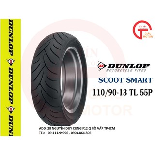VỎ LỐP XE MÁY DUNLOP SCOOT SMART  SIZE 110-90-13 TL 55P