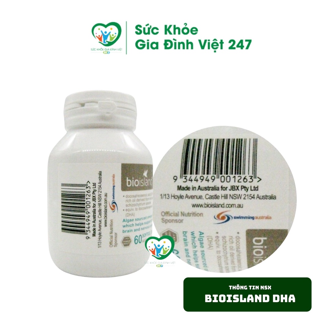 Viên uống bổ sung DHA Bio Island dành cho bé