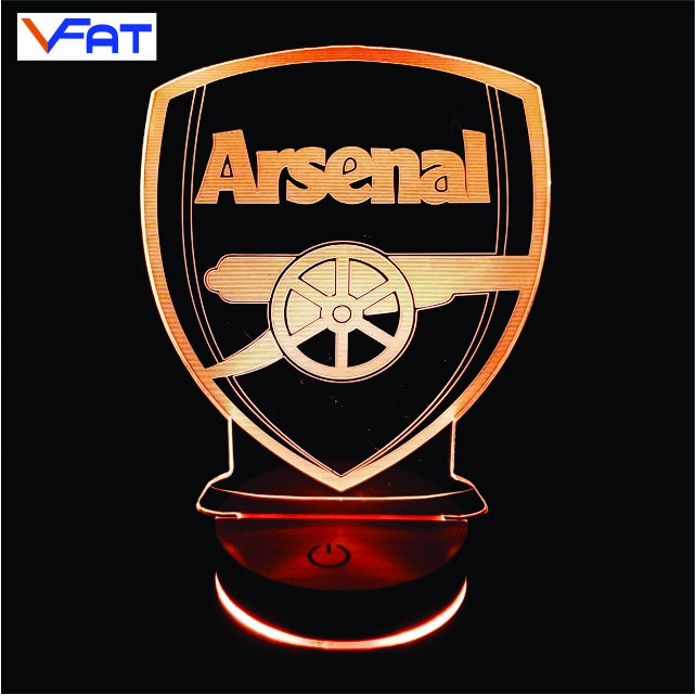 Arsenal, Đèn 3D led, đèn ngủ 16 màu, đèn đổi màu, quà tặng, đèn mica, VFAT Shop