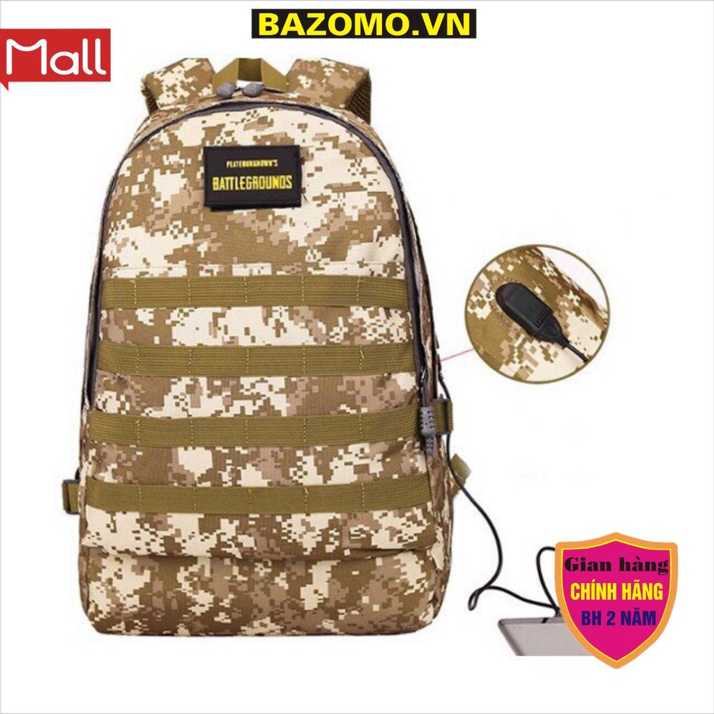 Balo Game PUBG Quảng Châu / Balo Phượt Người Lính (Cỡ Lớn 3 Ngăn Có Cổng Sạc USB Tiện Dụng)
