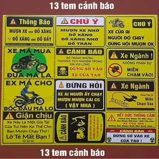 BỘ TEM XE TEM CẢNH BÁO