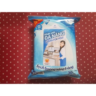 ⛱⛱Khăn Ướt Đa Năng Nano Clean For You Gói 30 Miếng (25 x 30mm)