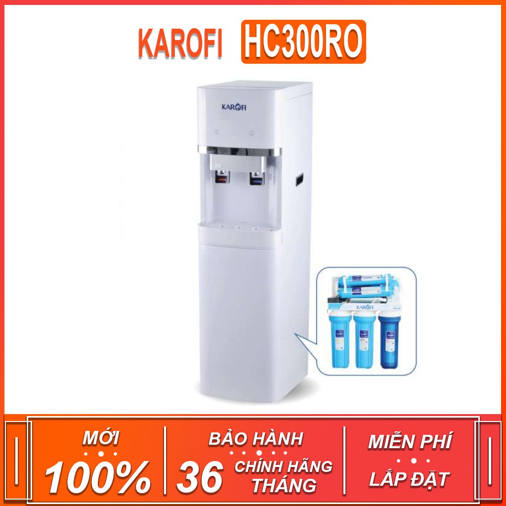 Máy lọc nước nóng , lạnh tinh khiết KAROFI HC300RO , công nghệ làm lạnh Block ( Xuất sứ Việt Nam - Bảo hành 36 tháng )