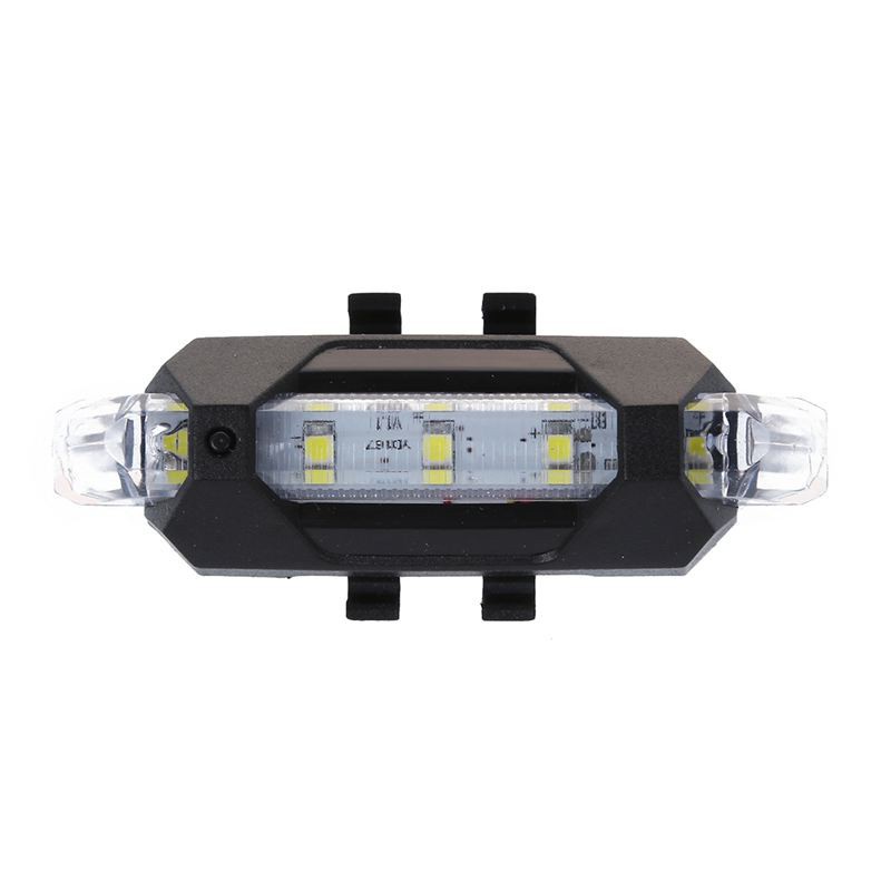 Đèn Led 5 Bóng Gắn Đuôi Xe Đạp Sạc Usb Chống Thấm Nước Màu Trắng + Đen