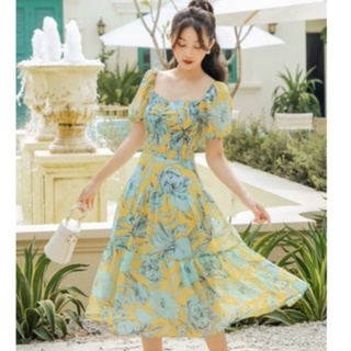 Olv - đầm tropical maxi