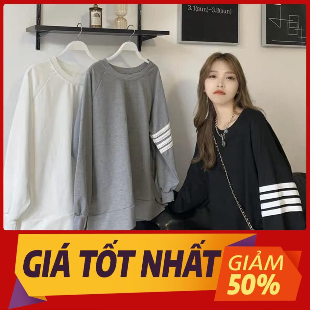 Áo phông, áo thun nam nữ form rộng tay DÀI Unisex 4 SỌC TAY Từ 50-70kg new