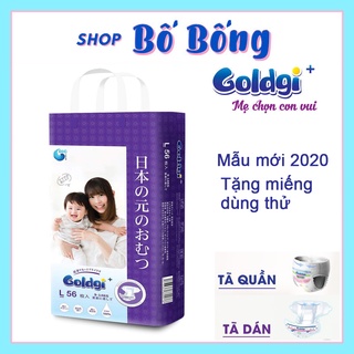 Bỉm Goldgi dán/quần Nhật size DNb92/DS84/DM66/DL56/QM60/QL48/QXL44/QXXL32