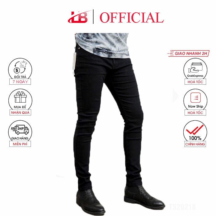 Quần jean nam đen trơn LB co giãn, jean cotton cao cấp, co giãn, mềm mịn không ra màu - HÀNG MỚI VỀ