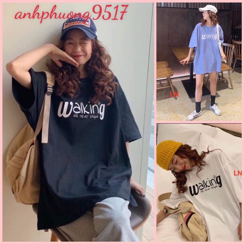 Áo Thun Trend Walking Áo new 100%Unisex nam nữ Hot 2022 Basic cotton loại 1 giá rẻ