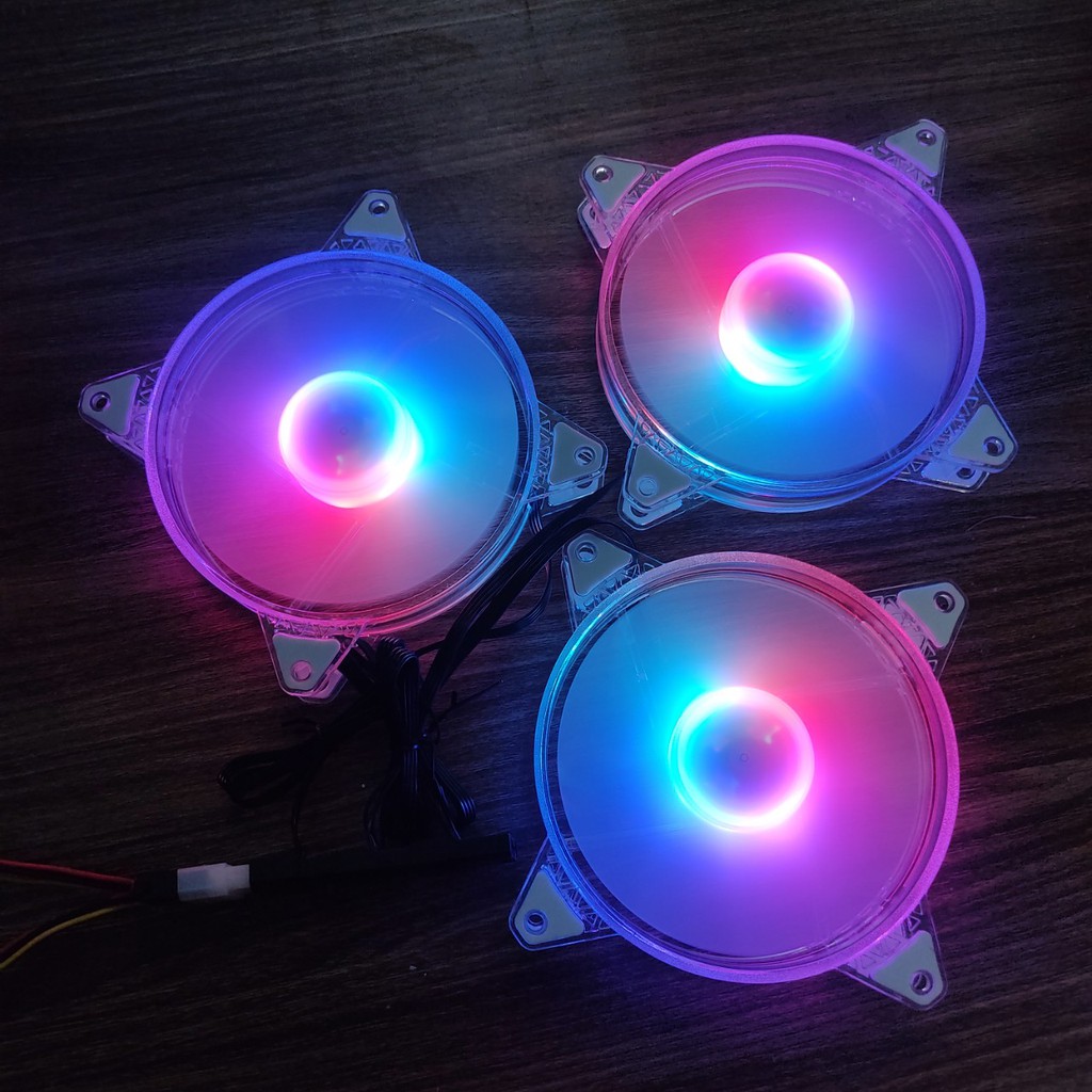 [Không cần Hub] Quạt tản nhiệt máy tính Led tự động đảo màu, Fan case, Fan Led RGB VIP, led sáng tâm