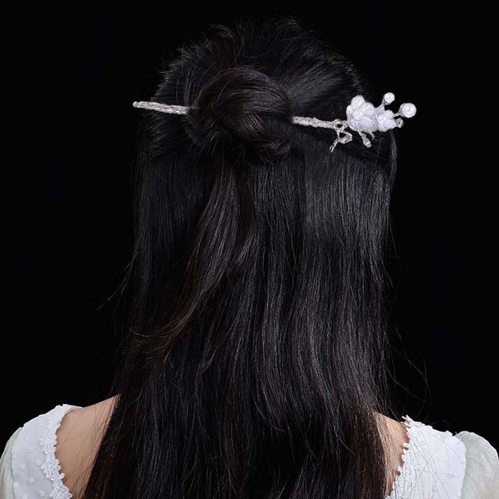 Trâm Cài Tóc Hình Hoa Đào Đính Ngọc Trai Đơn Giản Phong Cách Trung Hoa Cho Nữ