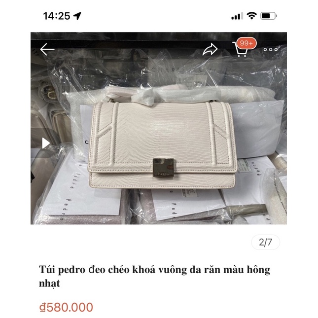 Túi PEDR  đeo chéo khoá vuông  FRONT-FLAP CHAIN SHOULDER BAG