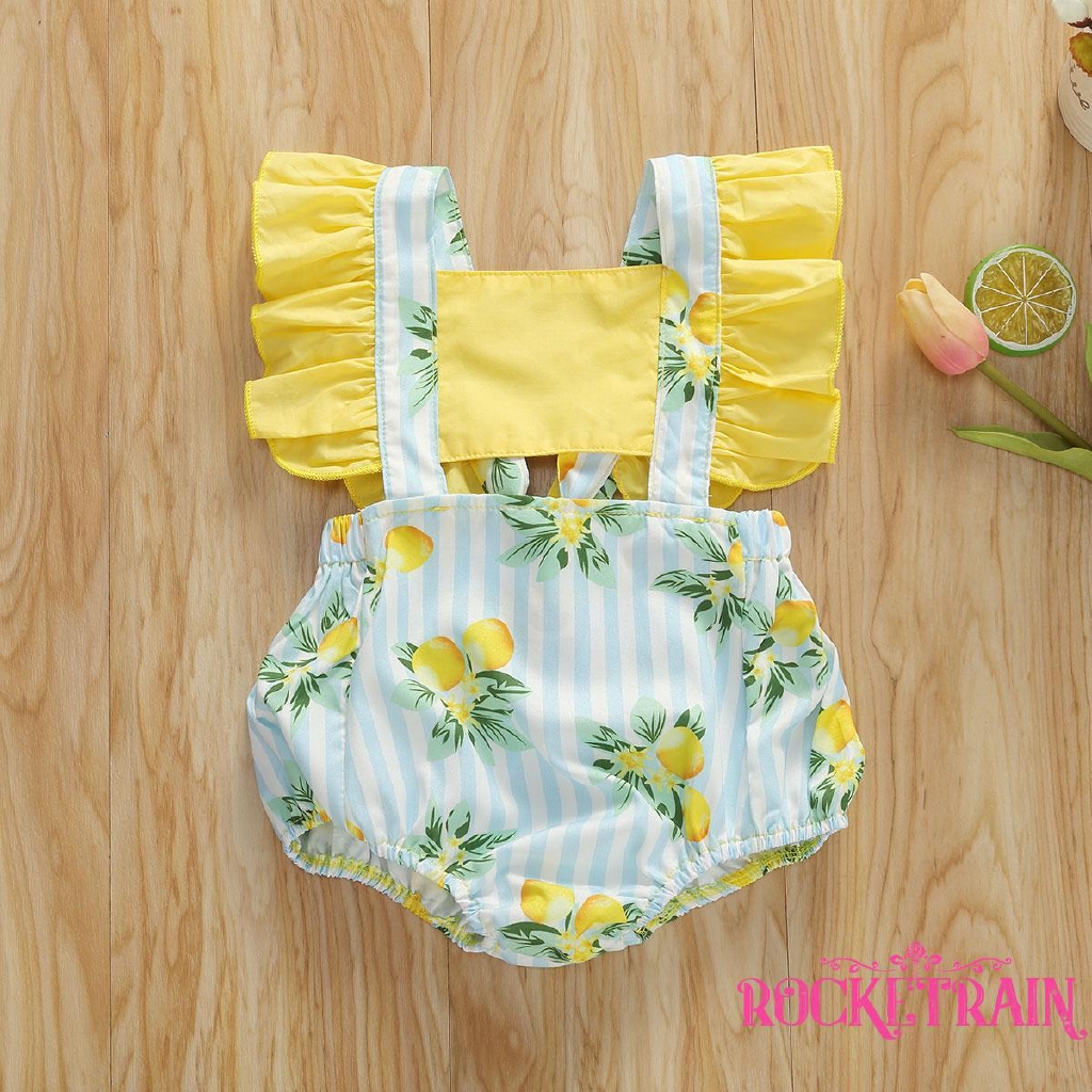 Jumpsuit Tay Cánh Tiên Chất Cotton Hoạ Tiết In Cho Bé Gái