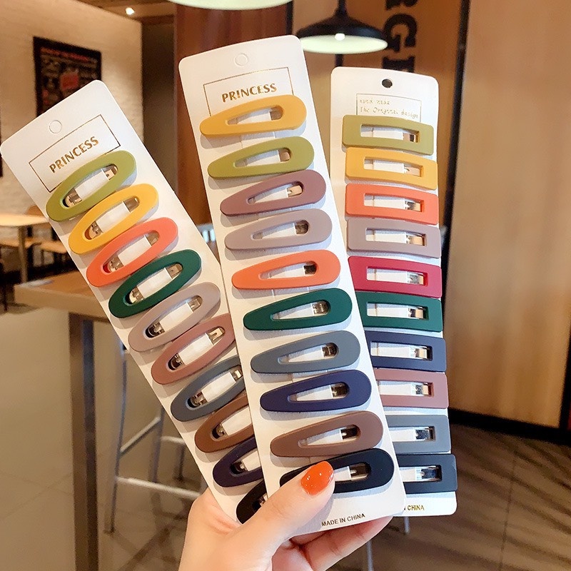 Set 10 Kẹp Tóc Màu Lì Kẹo Ngọt Nhiều Hình Dễ Thương Cho Nữ
