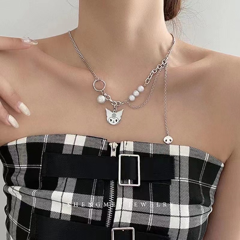 Dây Chuyền Hình Đầu Lâu Phản Quang Độc Đáo Phong Cách Harajuku Cho Nữ