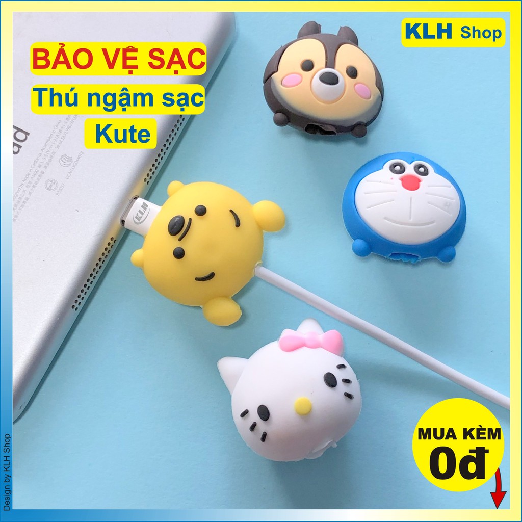 Bảo vệ dây sạc tránh gãy, phụ kiện thú ngậm sạc kute ốp lưng bảo vệ dây sạc điện thoại iphone, samsung KLH Shop