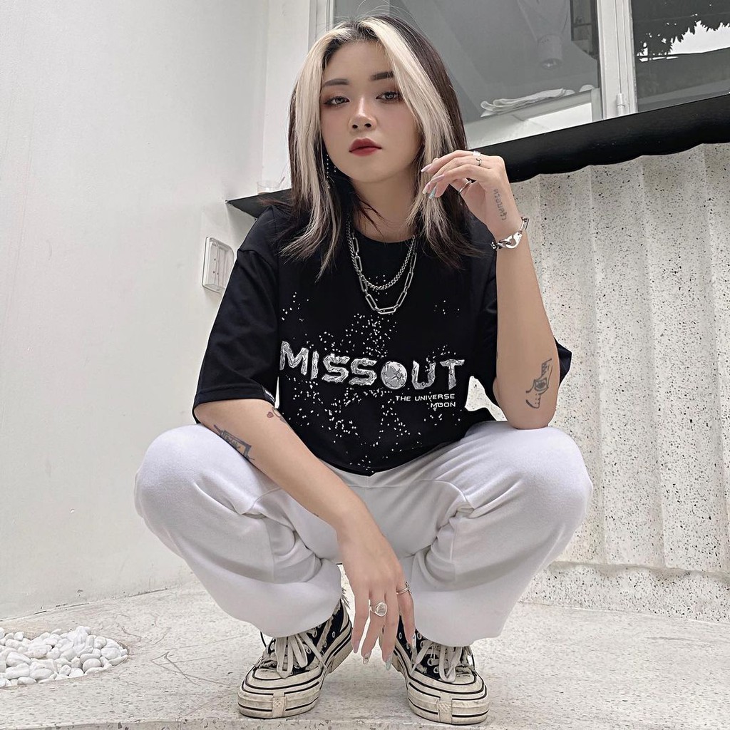 Áo Thun Tay Lỡ MISSOUT MOON Universe Form Rộng Unisex