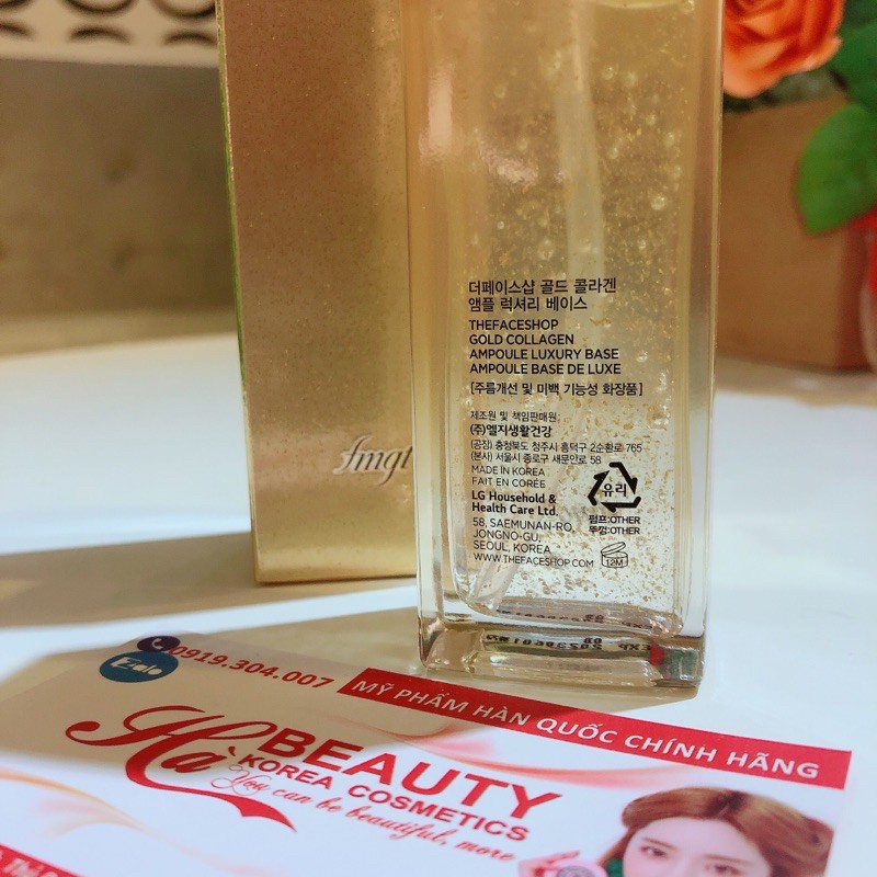 Kem lót trang điểm dưỡng da chống lão hóa nếp nhăn The Face Shop fmgt Gold Collagen Ampoule Luxury Base 40ml | BigBuy360 - bigbuy360.vn