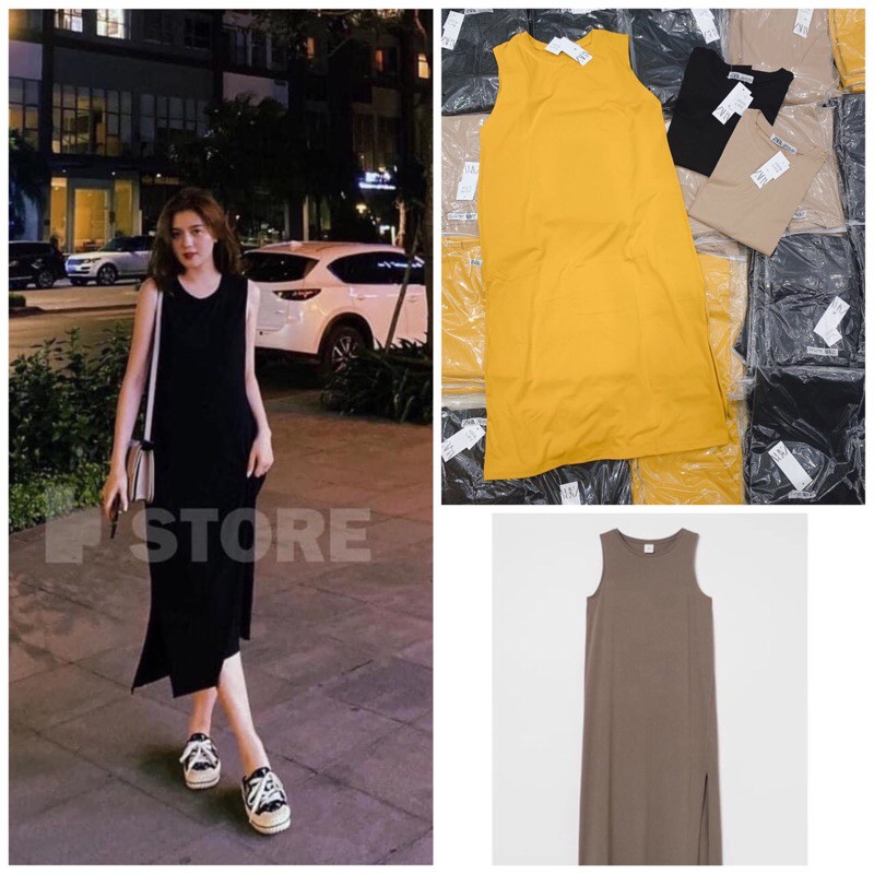 Váy balo cotton maxi 3 màu bầu bí bon chen