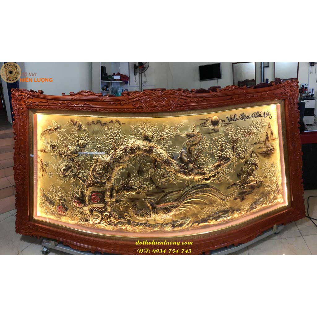 Tranh Vinh Hoa Phú Quý Giả Cổ DxR: 2.3m x 1.2m - Tranh Treo Phòng Khách
