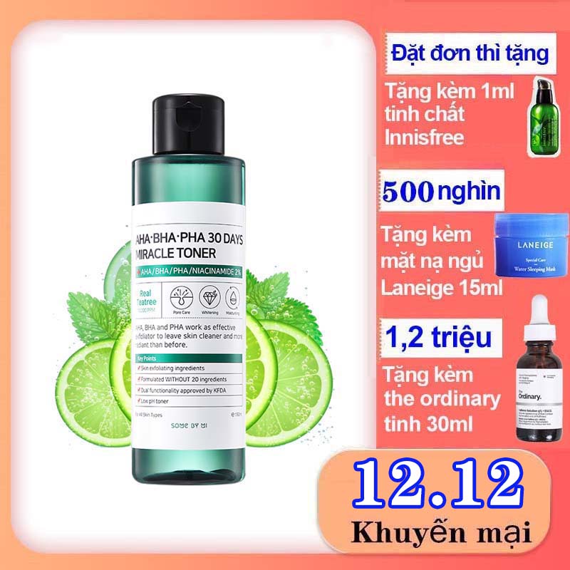 SOME BY MI AHA-BHA-PHA 30DAYS MIRACLE TONER 150ml 🌸 Nước Hoa Hồng Giảm Mụn