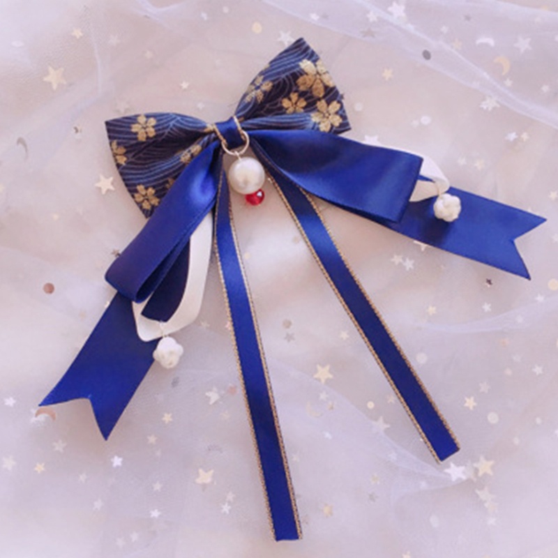 Kẹp Tóc Đuôi Ngựa Hình Nơ Lớn In Họa Tiết Thời Trang Cho Nữ Giá Đỡ