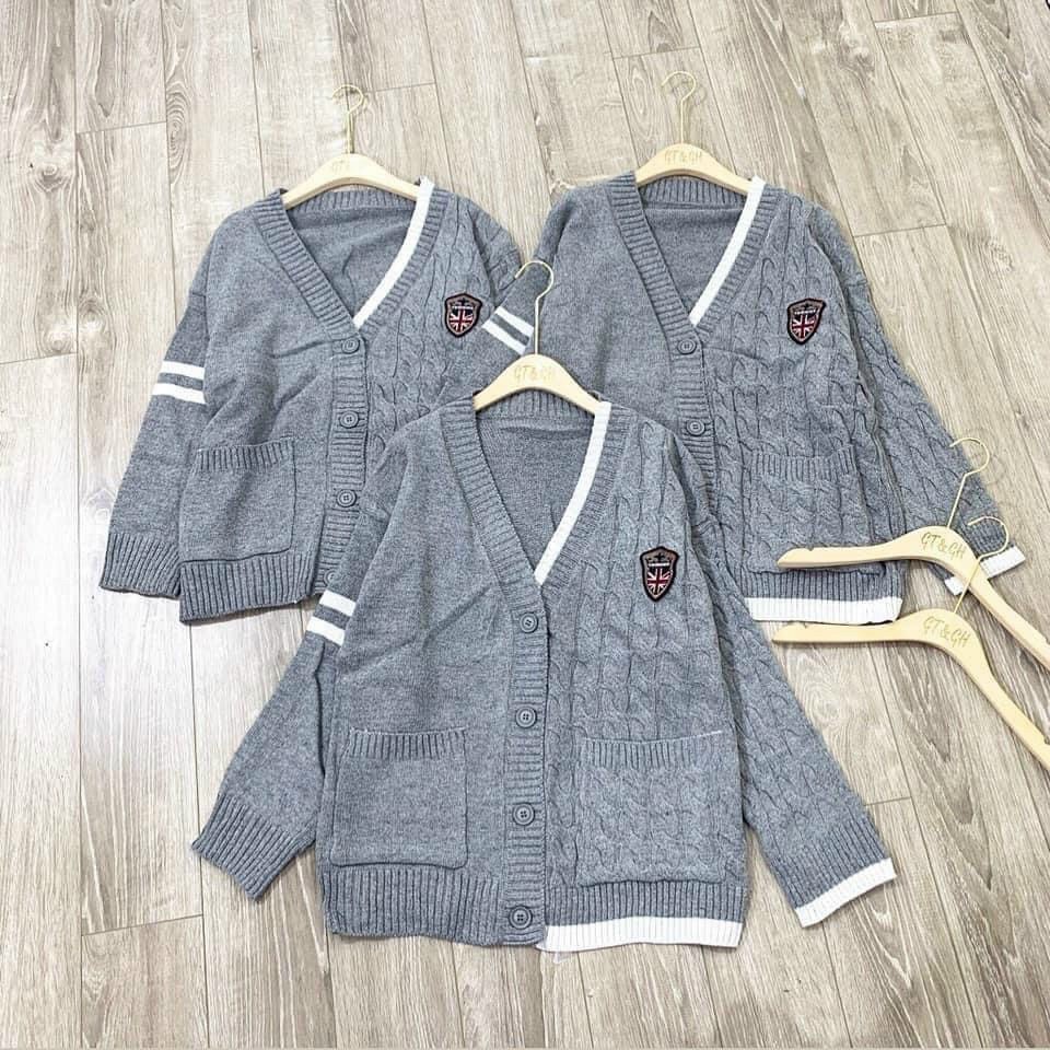 Áo Cadigan Len Huy Hiệu Xám Siêu Hot_Xưởng May Quang Anh