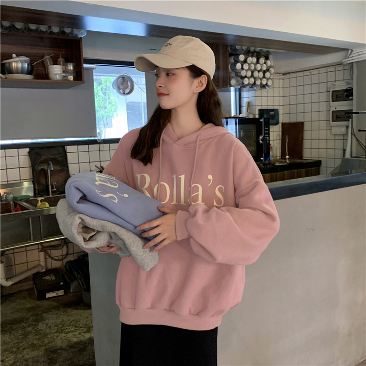 Áo Hoodie Tay Dài Dáng Rộng Phong Cách Hàn Quốc 2021