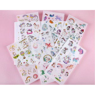 Set 6 tấm sticker dán Kỳ Lân Unicorn