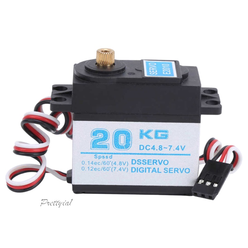 [PRETTYIA1]20KG Digital Servo Full Metal Gear High Torque Servo Motor for RC Model