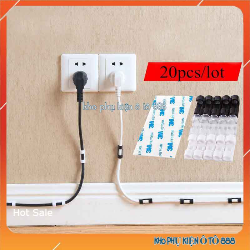 Bộ 20 Nút Cố Định Cáp Sạc Dây Điện Chống Đứt Gẫy Trên Xe, Bàn Làm Việc