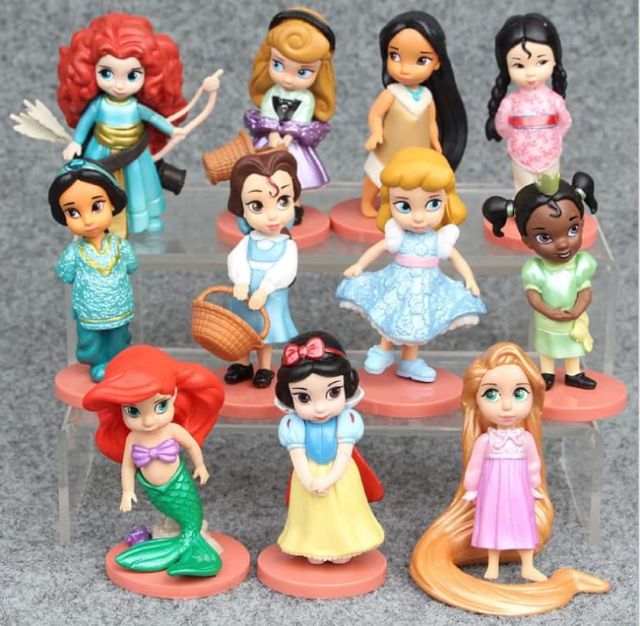 Set 11 búp bê công chúa Disney (tặng kèm tranh tô màu cát cho bé)