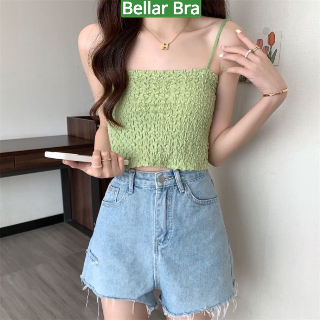 Áo bra nữ 2 dây, bra kiểu bralette có mút ngực phong cách croptop nhún cực đẹp và đáng yêu mẫu mới hot trend B8686