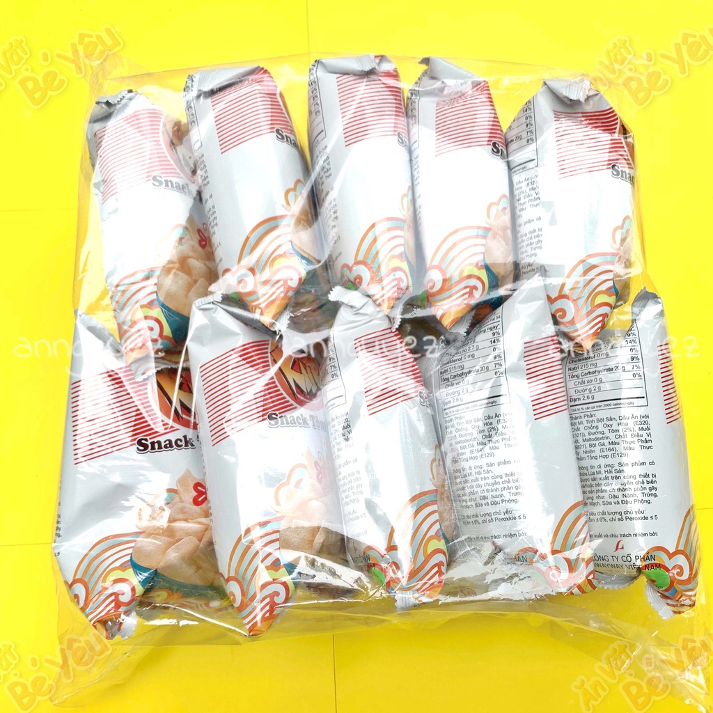 Bim bim Oishi snack tôm miếng (bịch 10 gói 15g)