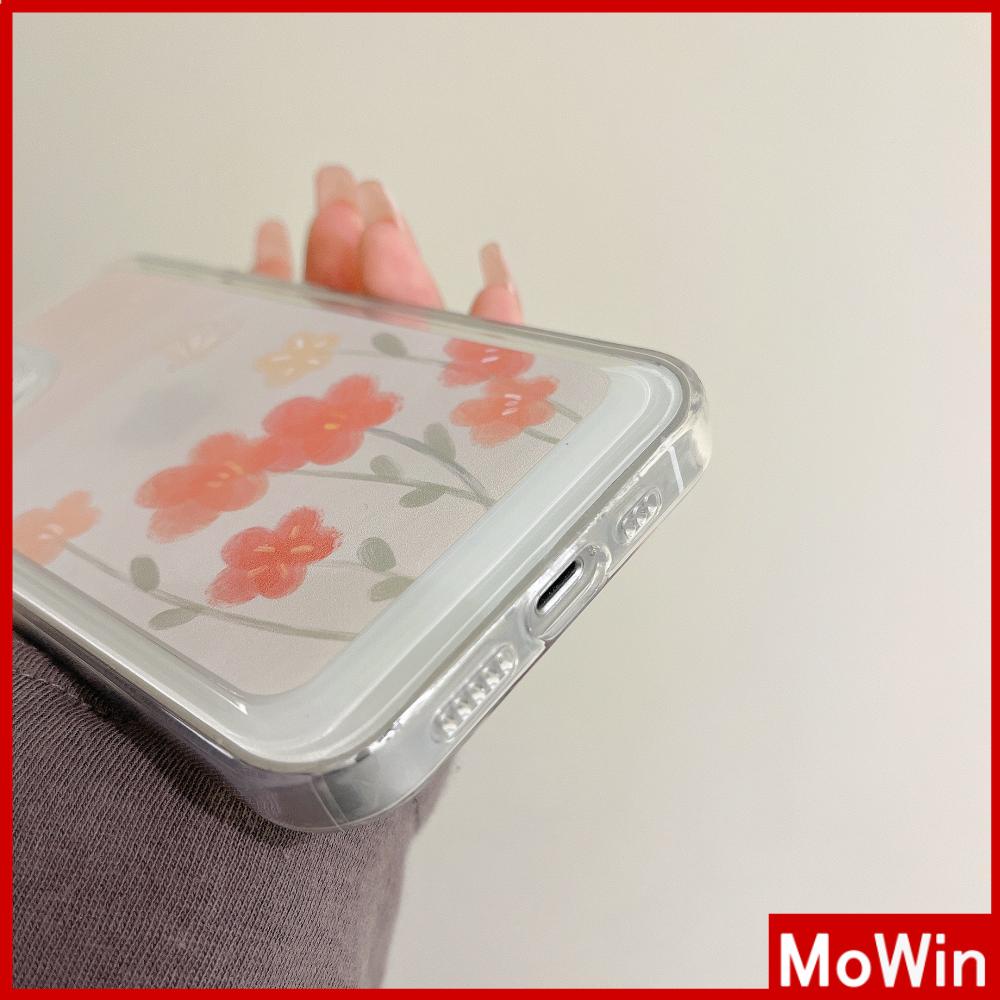 iPhone Case Silicone Soft Case Clear Case Thickened Shockproof Protection Camera Metal Button Elegant Flower Compatible For iPhone 11 Pro Max 13 Pro Max 12 Pro Max 7Plus xr XS Max