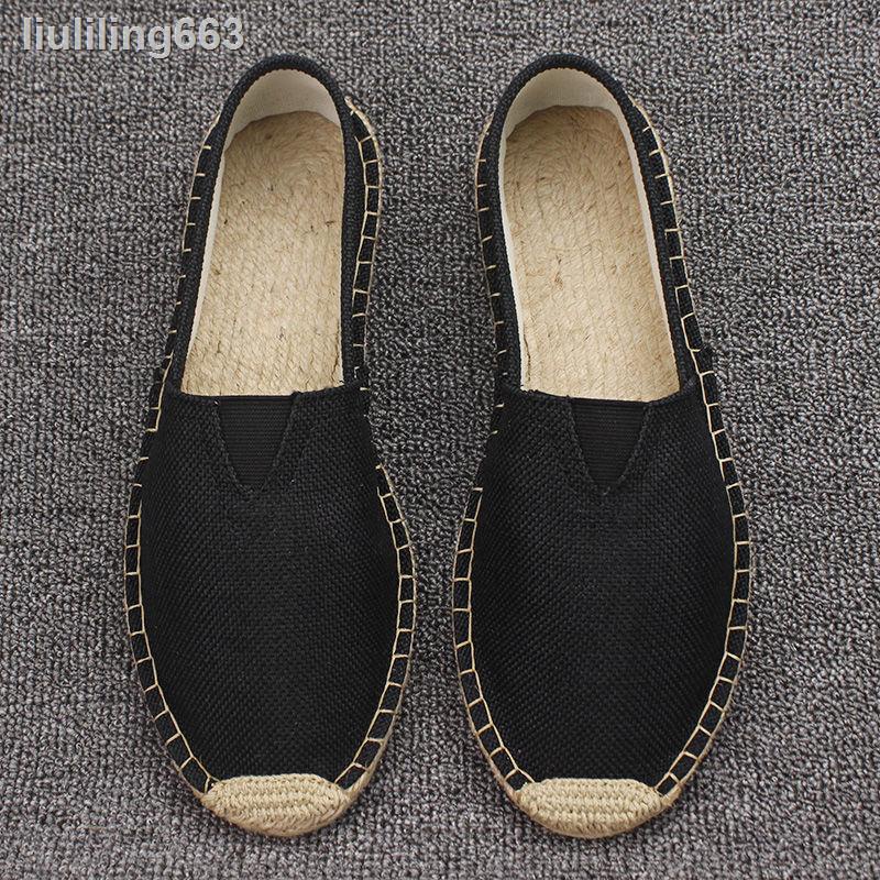 ∏♙Giày Lười Đan Cói Phối Vải Lanh Thoáng Khí Thời Trang Mùa Hè Cho Nam | BigBuy360 - bigbuy360.vn