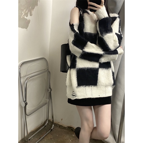 Áo len nữ dài tay cổ tròn thời trang Hàn