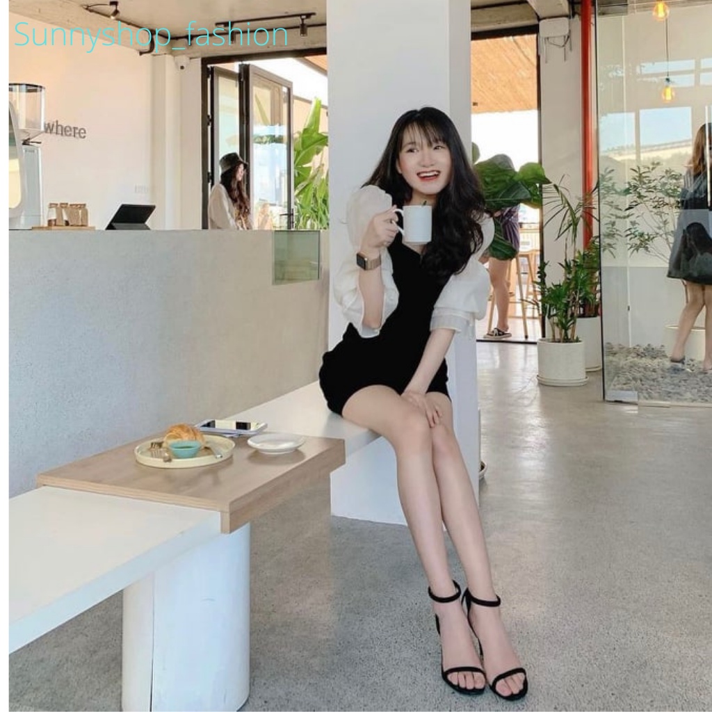 váy nhung đen tay lụa siêu hottt | BigBuy360 - bigbuy360.vn