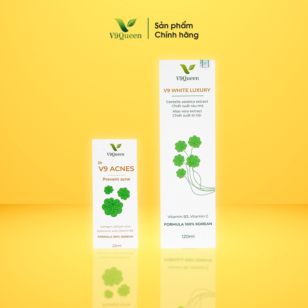 Combo Mụn, Serum + Sữa Rửa Mặt Rau Má - Mỹ Phẩm Bà Bầu V9Queen | BigBuy360 - bigbuy360.vn