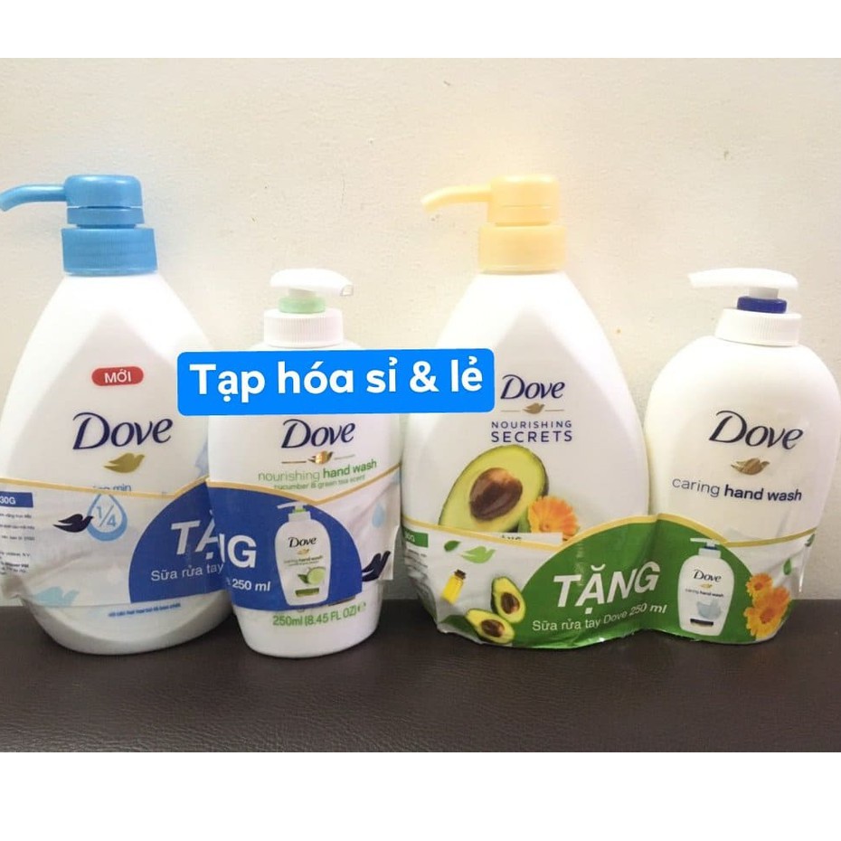 Sữa tắm Dove 530g tặng chai sữa rửa tay có 3 màu trong phân loại