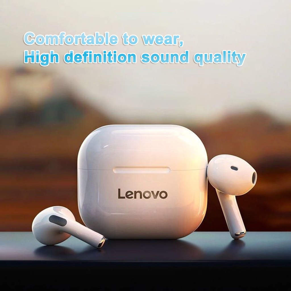 Set 2 tai nghe nhét tai Lenovo LP40 không dây tương thích Bluetooth 5.0 tích hợp micro điều khiển cảm ứng âm thanh nổi