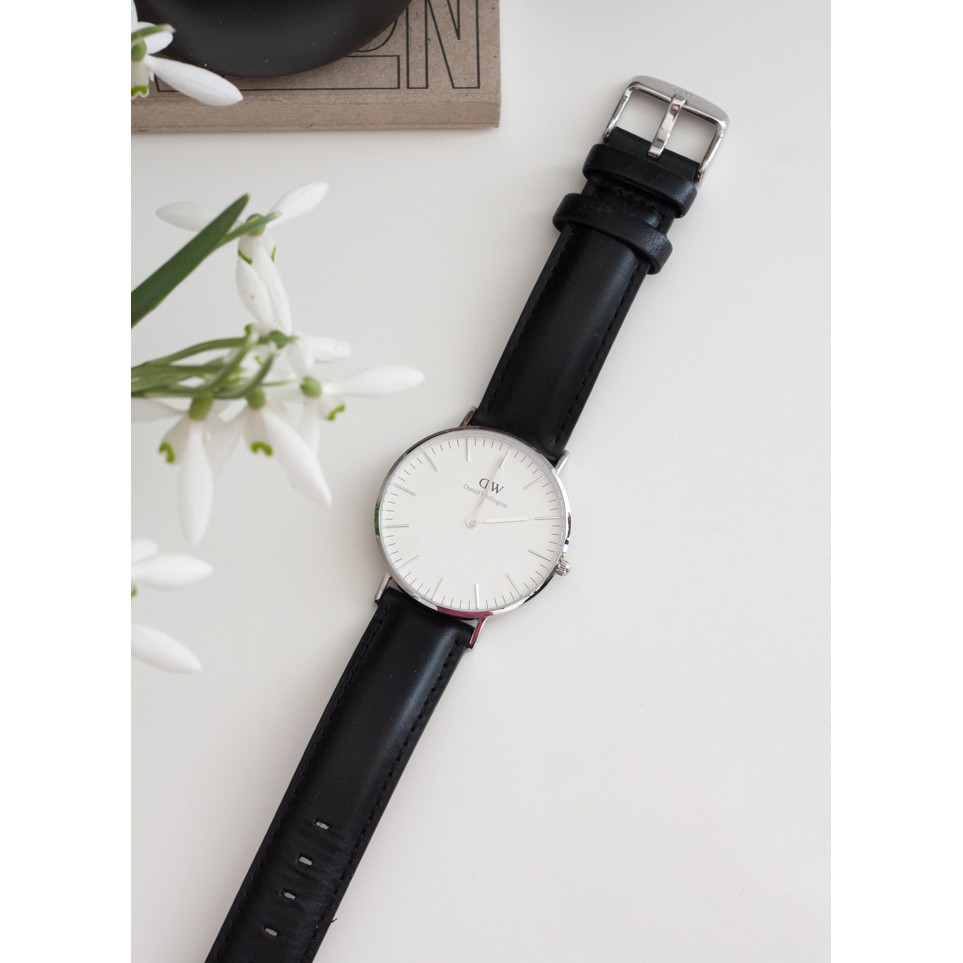 Đồng hồ nam Daniel Wellington Classic Sheffield viền bạc (36-40mm)