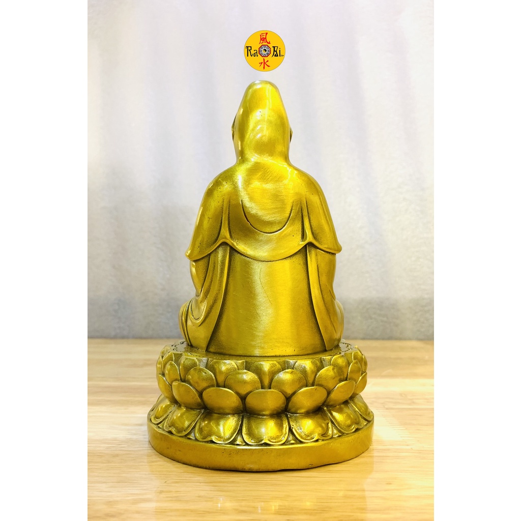 Đức Quan Âm Bồ Tát ngồi Sen Vàng - Tượng Đồng Thờ Cúng