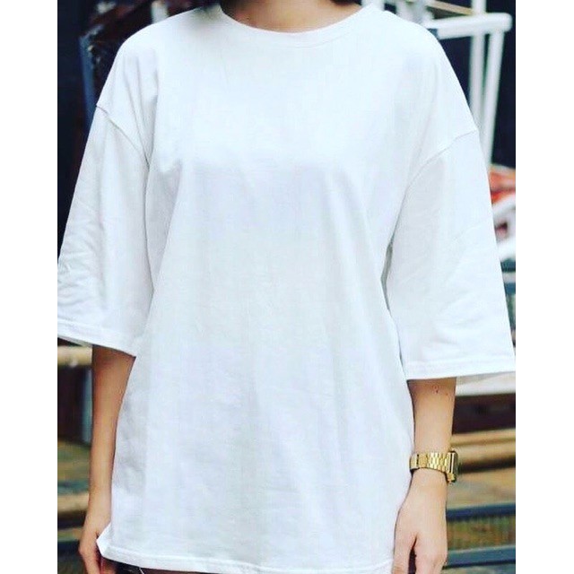 áo thun tay lỡ màu trắng FOME RỘNG có chọn size, chất thun xịn 0ffk16