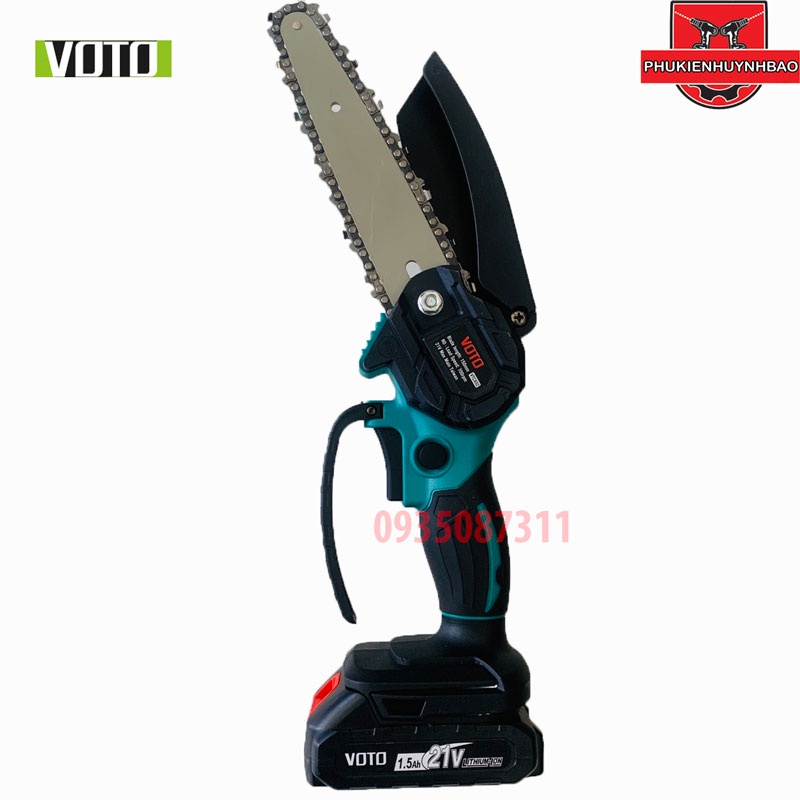 Máy Cưa Xích 6 INCH VOTO Dùng Pin Chân MAKlTA 18V - 21V - Có Hộp Nhựa - Dài 150Mm