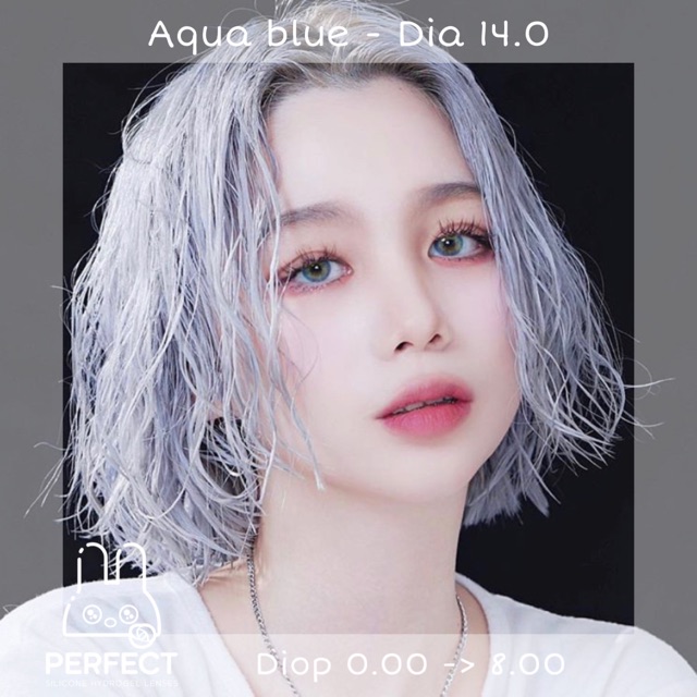 Lens ẢNH MẮT THẬT , Kính Áp Tròng AQUA YELLOW BLUE Có Độ Cận và Không Độ , DIA 14.0 S , Dành Cho Mắt Nhạy Cảm Giá Sale